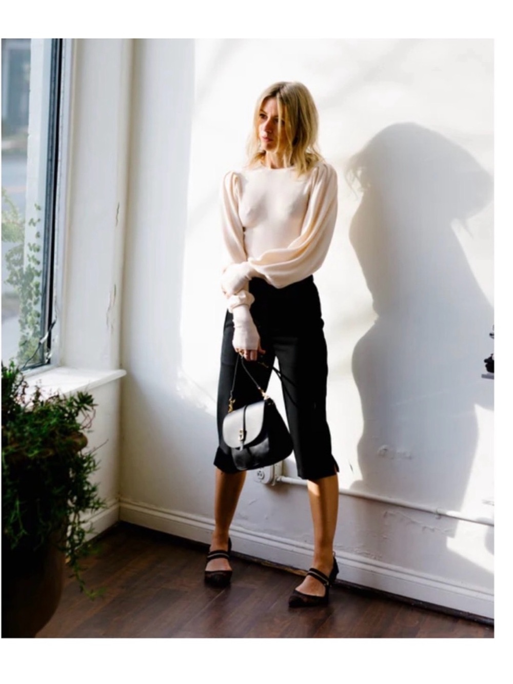 PRADA Virgin Wool Crop Black Trouser Pants 38IT